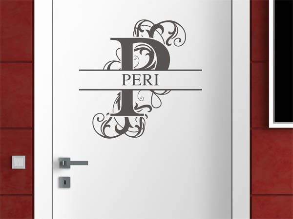 Wandtattoo verschnörkelter Buchstabe P mit Peri