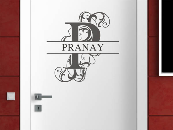Wandtattoo verschnörkelter Buchstabe P mit Pranay