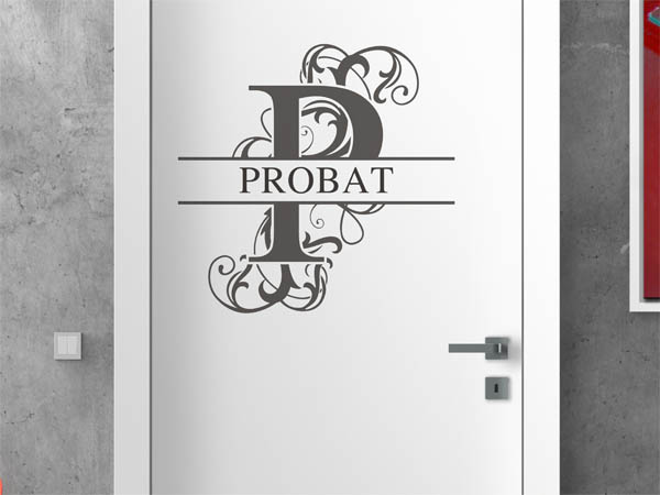 Wandtattoo verschnörkelter Buchstabe P mit Probat