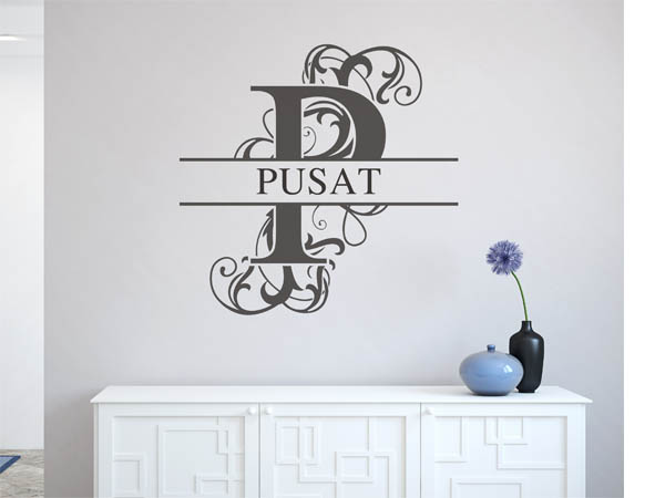 Wandtattoo verschnörkelter Buchstabe P mit Pusat