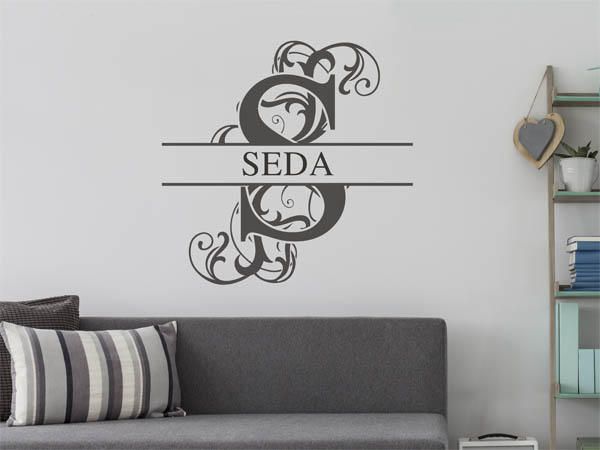 Wandtattoo verschnörkelter Buchstabe S mit Seda