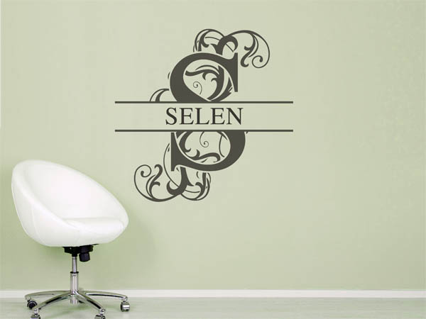 Wandtattoo verschnörkelter Buchstabe S mit Selen