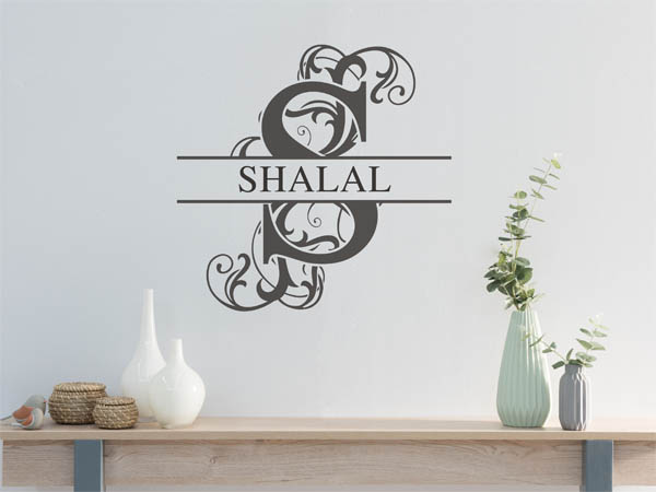 Wandtattoo verschnörkelter Buchstabe S mit Shalal