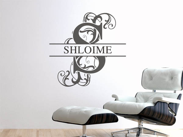 Wandtattoo verschnörkelter Buchstabe S mit Shloime