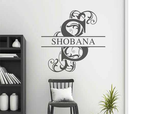 Wandtattoo verschnörkelter Buchstabe S mit Shobana
