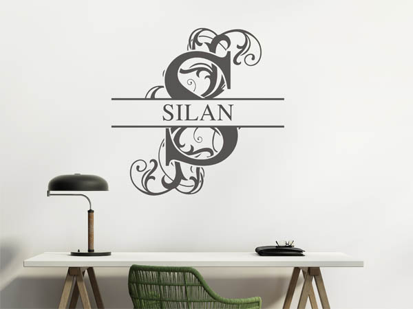 Wandtattoo verschnörkelter Buchstabe S mit Silan