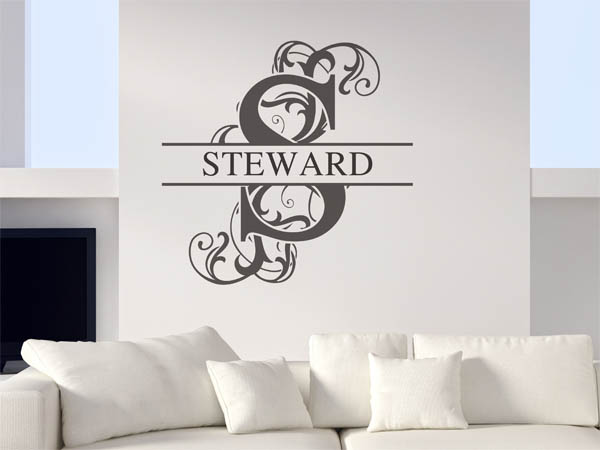 Wandtattoo verschnörkelter Buchstabe S mit Steward