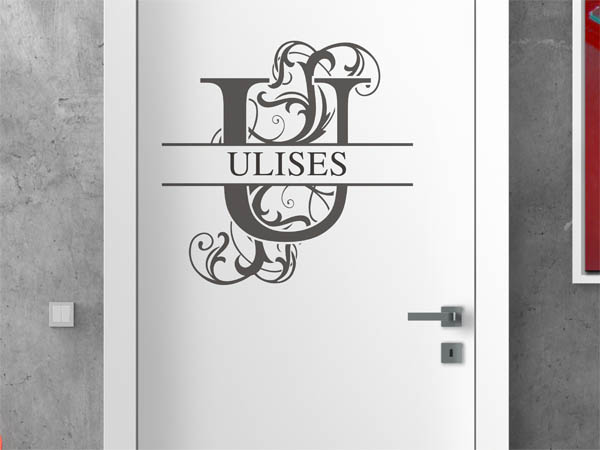 Wandtattoo verschnörkelter Buchstabe U mit Ulises