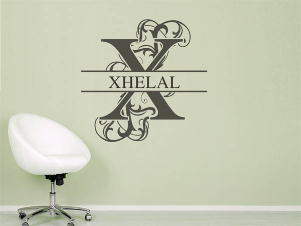 Wandtattoo verschnörkelter Buchstabe X mit Xhelal