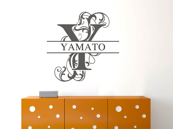 Wandtattoo verschnörkelter Buchstabe Y mit Yamato