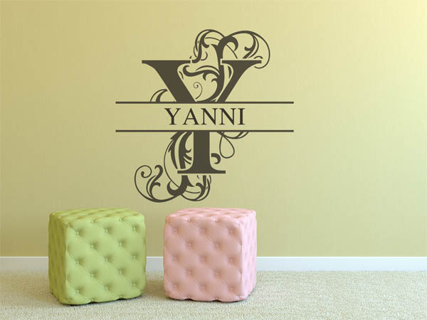 Wandtattoo verschnörkelter Buchstabe Y mit Yanni