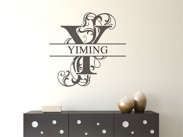 Wandtattoo verschnörkelter Buchstabe Y mit Yiming