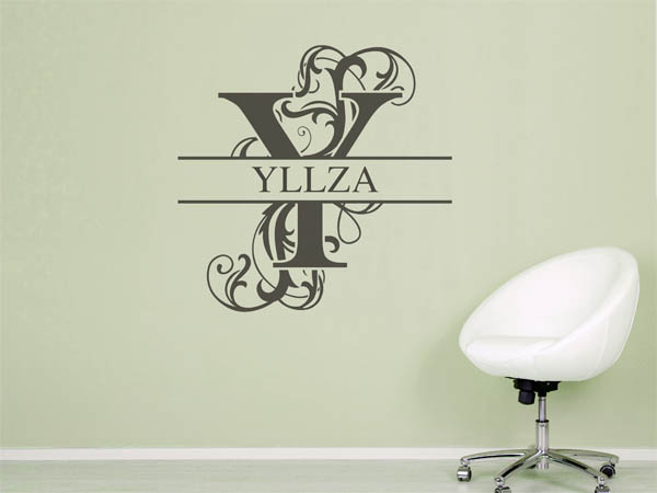 Wandtattoo verschnörkelter Buchstabe Y mit Yllza