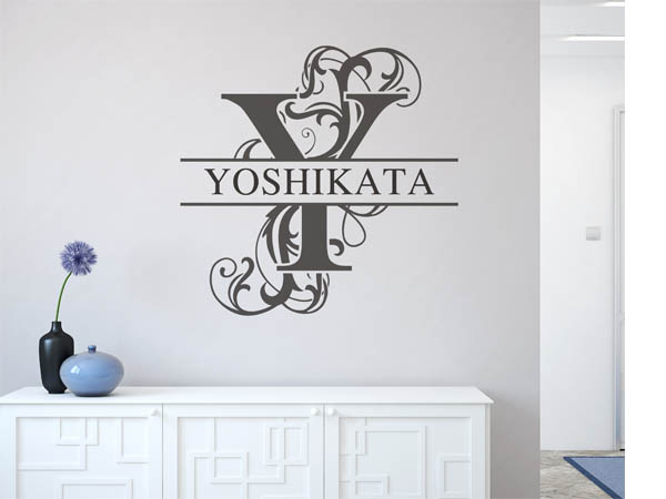 Wandtattoo verschnörkelter Buchstabe Y mit Yoshikata
