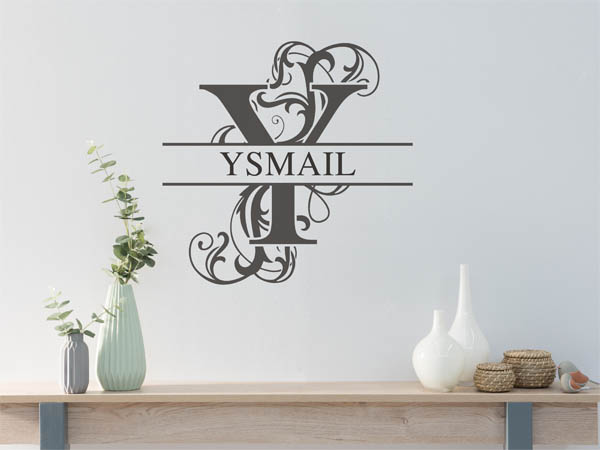 Wandtattoo verschnörkelter Buchstabe Y mit Ysmail