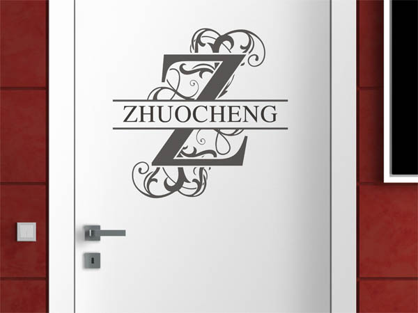 Wandtattoo verschnörkelter Buchstabe Z mit Zhuocheng