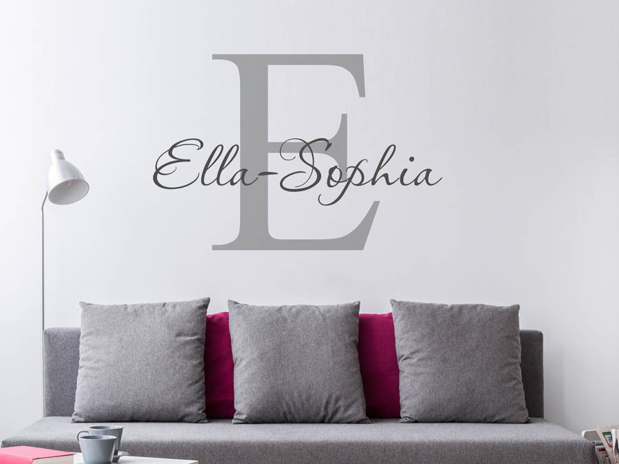 Wandtattoo Ella-Sophia als Namensschild, Monogramm oder verschnörkelte  Schrift